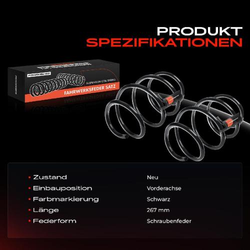 Frankberg 2x Fahrwerksfeder Vorderachse für MINI Mini R50 R53 1.6L 2001-2002 Bild Frankberg 2x Fahrwerksfeder Vorderachse für MINI Mini R50 R53 1.6L 2001-2002
