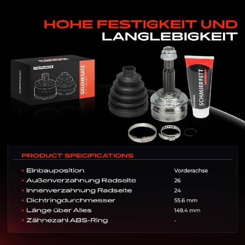Frankberg 1x Antriebswelle Gelenksatz Vorderachse für Toyota Yaris Kasten/Schrägheck Daihatsu Bild Frankberg 1x Antriebswelle Gelenksatz Vorderachse für Toyota Yaris Kasten/Schrägheck Daihatsu
