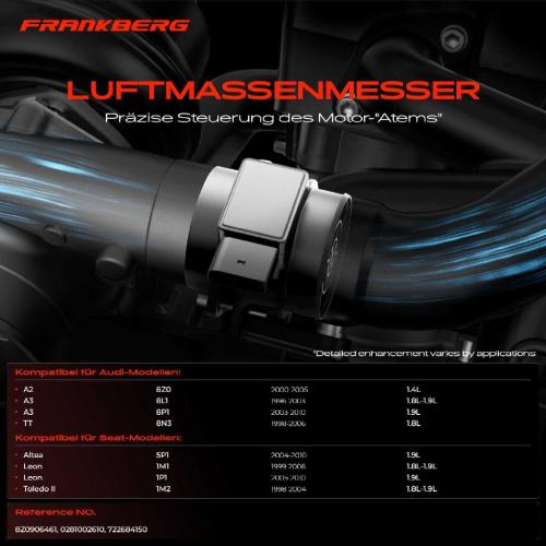 1x Luftmassenmesser für VW Golf IV IV Plus V V Polo Passat Jetta III Multivan V New Beetle Sharan Touran Bild 1x Luftmassenmesser für VW Golf IV IV Plus V V Polo Passat Jetta III Multivan V New Beetle Sharan Touran
