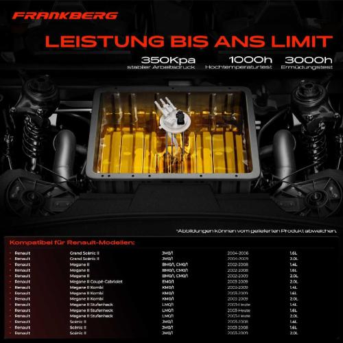 Frankberg 1x Kraftstoffpumpe für Renault Grand Scénic II Megane Coupé-Cabriolet Kombi Stufenheck Bj ab 2002 Bild Frankberg 1x Kraftstoffpumpe für Renault Grand Scénic II Megane Coupé-Cabriolet Kombi Stufenheck Bj ab 2002