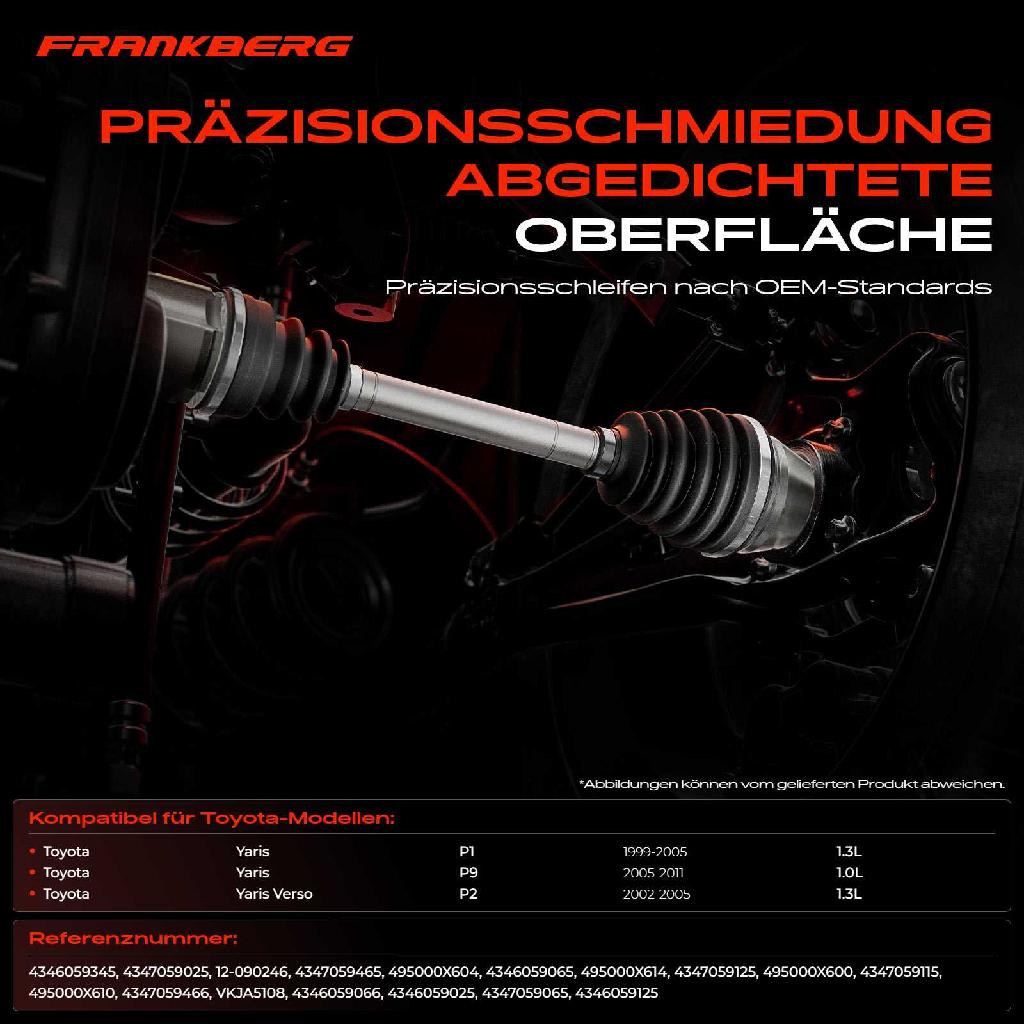 1x Antriebswelle Gelenksatz Vorderachse für Toyota Yaris P1 P9 P2 Bj ab 2002