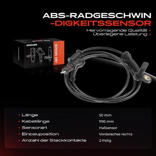 Frankberg 1x ABS Sensor Vorderachse rechts für Fiat Brava Bravo I 1.2L 1.6L 1.8L 1.9L 2.0L 1998-2002 Bild Frankberg 1x ABS Sensor Vorderachse rechts für Fiat Brava Bravo I 1.2L 1.6L 1.8L 1.9L 2.0L 1998-2002
