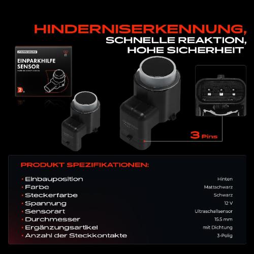 2x Parksensor PDC Sensor Hinten für KIA Sportage SL Optima FSGDS6B 2010-2015 Bild 2x Parksensor PDC Sensor Hinten für KIA Sportage SL Optima FSGDS6B 2010-2015