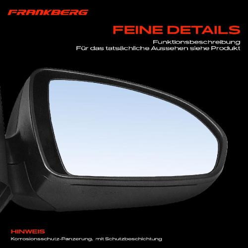 Frankberg 1x Außenspiegel Rechts für Smart Fortwo Cabrio Coupe 451 0.8L 1.0L Bj ab 2007 Bild Frankberg 1x Außenspiegel Rechts für Smart Fortwo Cabrio Coupe 451 0.8L 1.0L Bj ab 2007