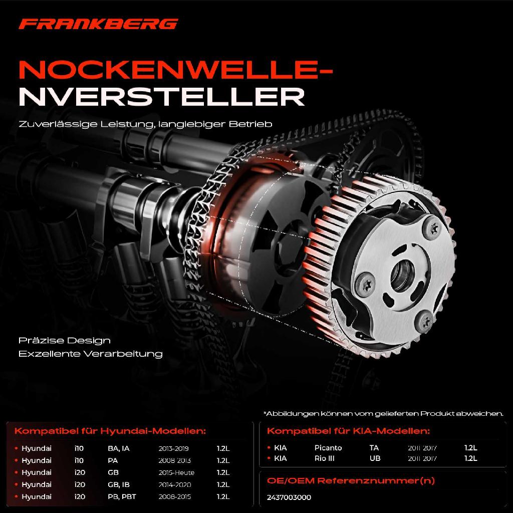 1x Nockenwellenversteller für Hyundai i10 i20 GB KIA Picanto Rio III