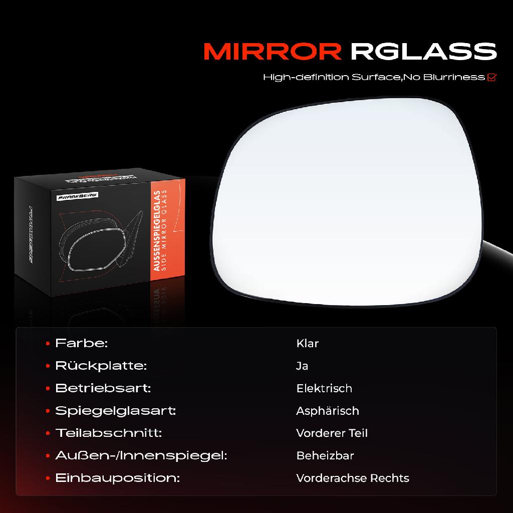 1x Spiegelglas Außenspiegel rechts für BMW X1 E84 X3 E83 F25 2005-2017