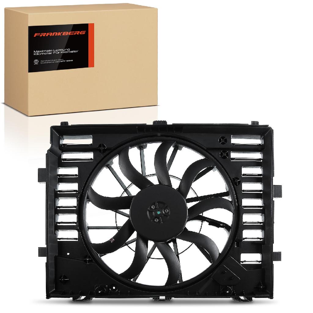 Frankberg 1x Motorkühller Einfachlüfter mit Kühlerlüfterrahmen VW Touareg 7P5 Porsche Cayenne 92A 3.6L 2012-2017