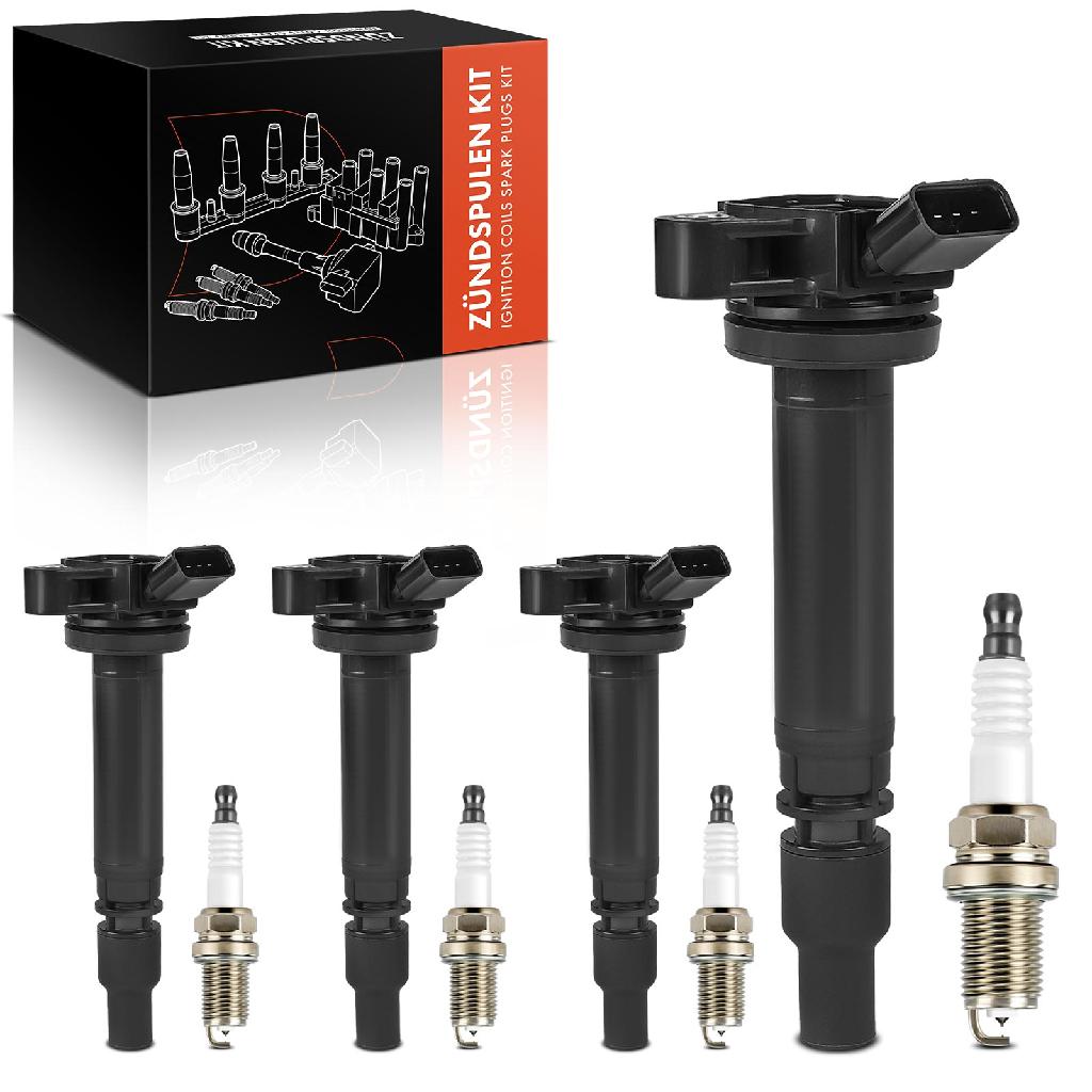 Frankberg 4x Zündspule Zündkerze für Toyota Celica T23 Corolla E12 1.8L 1999-2007