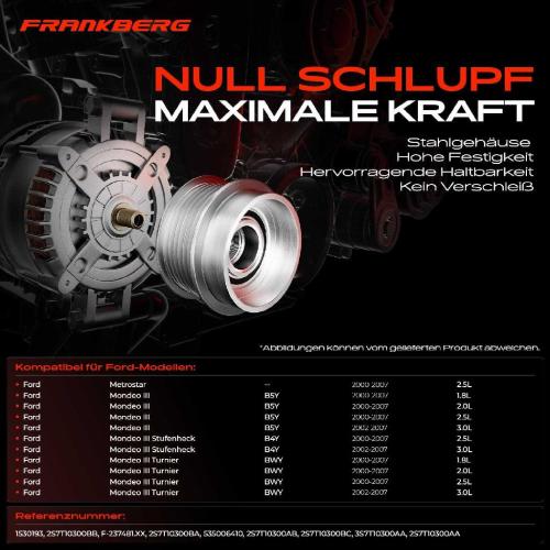 1x Generatorfreilauf Lichtmaschine für Ford Metrostar Mondeo III Turnier Bild 1x Generatorfreilauf Lichtmaschine für Ford Metrostar Mondeo III Turnier