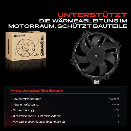 Frankberg 1x Motorkühller Einfachlüfter mit Kühlerlüfterrahmen Renault Grand Scénic III Megane CC 2.0L Bild Frankberg 1x Motorkühller Einfachlüfter mit Kühlerlüfterrahmen Renault Grand Scénic III Megane CC 2.0L