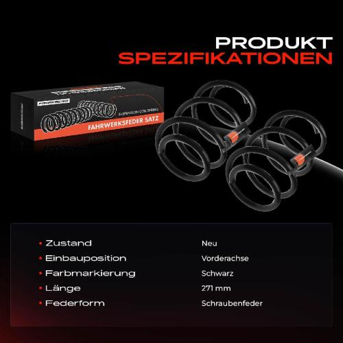 Frankberg 2x Fahrwerksfeder Vorderachse für Audi TT 8J3 TT Roadster 8J9 1.8L 2.0L 2006-2014 Bild Frankberg 2x Fahrwerksfeder Vorderachse für Audi TT 8J3 TT Roadster 8J9 1.8L 2.0L 2006-2014
