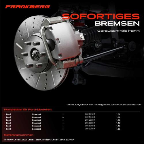Frankberg 2x Bremsscheiben Vorderachse für Ford Ecosport 1.0L 1.5L 2013-2017 Bild Frankberg 2x Bremsscheiben Vorderachse für Ford Ecosport 1.0L 1.5L 2013-2017