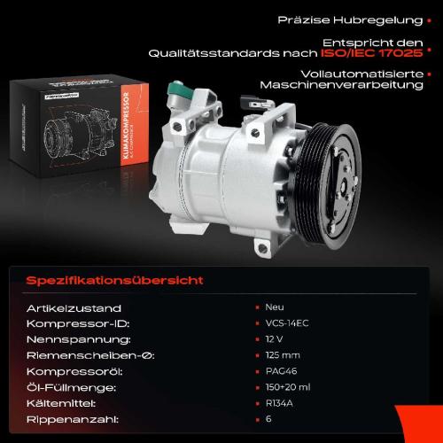 Frankberg 1x Klimakompressor für Renault Captur I Clio IV BH Nissan Micra V K14 Bild Frankberg 1x Klimakompressor für Renault Captur I Clio IV BH Nissan Micra V K14