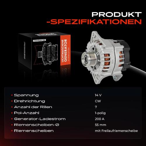 1x Lichtmaschine Generator für Fiat Ducato Kasten Bus 250 2.3L Bj ab 2011 Bild 1x Lichtmaschine Generator für Fiat Ducato Kasten Bus 250 2.3L Bj ab 2011