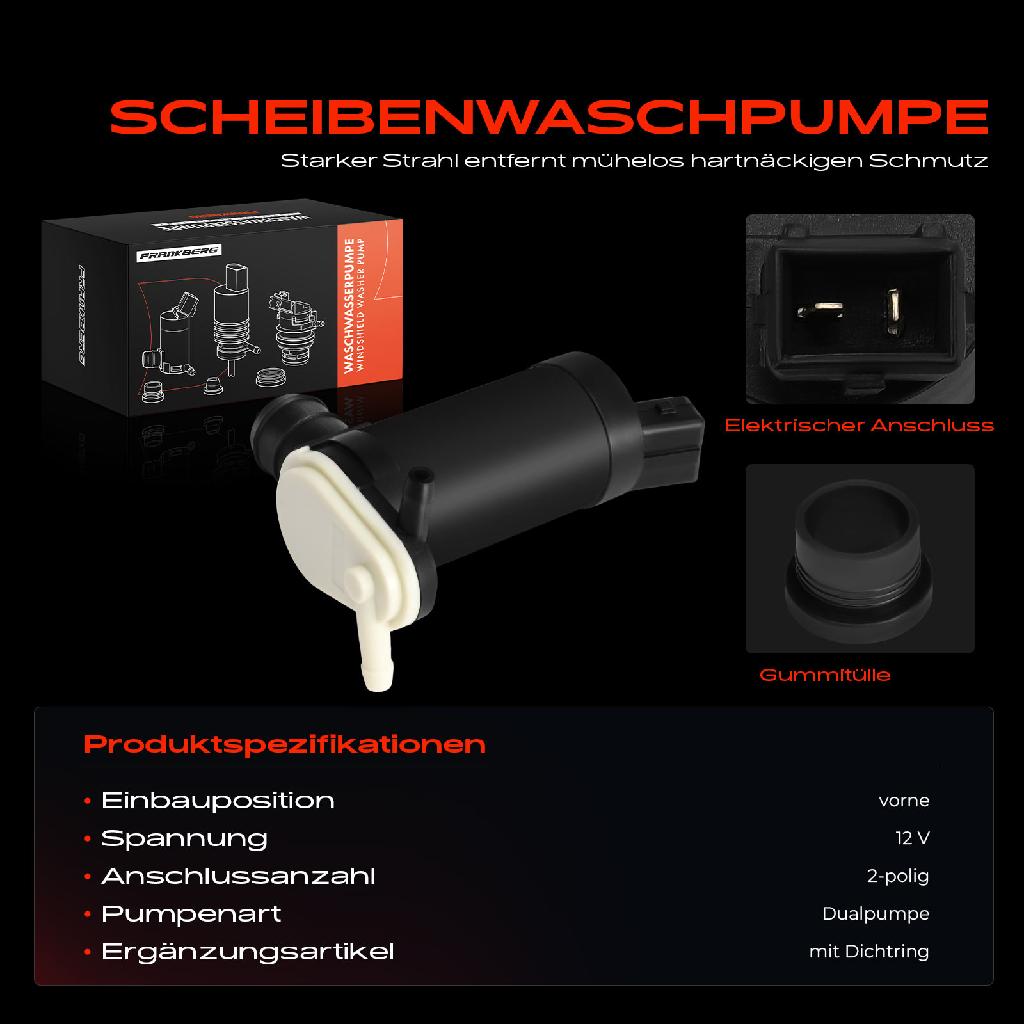 1x Waschwasserpumpe Scheibenreinigung Vorne für Ford Fiesta Focus KA Cougar