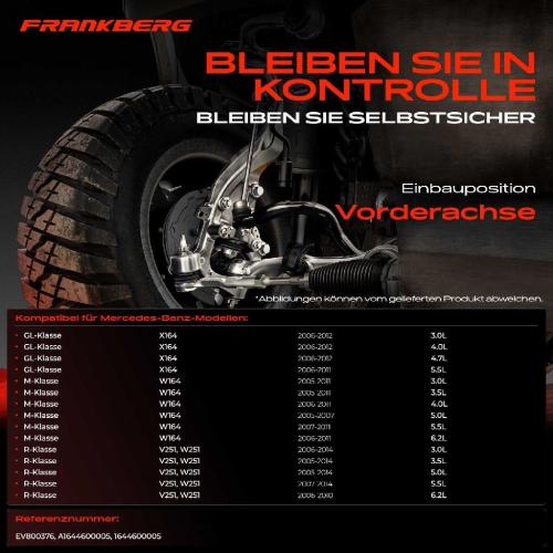 Frankberg 2x Spurstange Vorderachse für Mercedes-Benz GL-Klasse X164 M-Klasse W164 R-Klasse V251 W251 Bild Frankberg 2x Spurstange Vorderachse für Mercedes-Benz GL-Klasse X164 M-Klasse W164 R-Klasse V251 W251