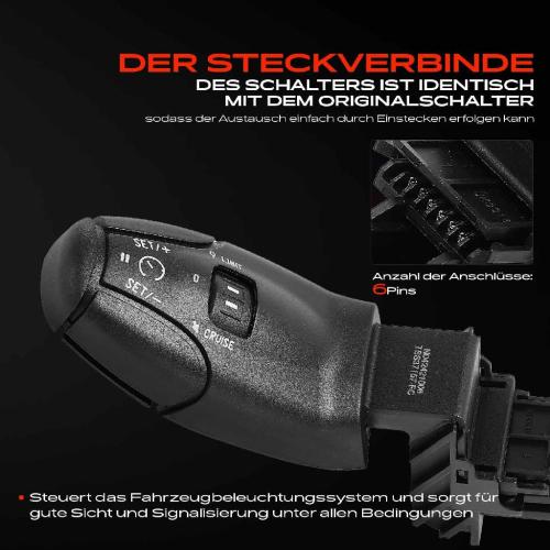 1x Kombischalter Lenkstockschalter für Citroën Berlingo C2 C3 C4 Jumpy Peugeot 207 Bild 1x Kombischalter Lenkstockschalter für Citroën Berlingo C2 C3 C4 Jumpy Peugeot 207
