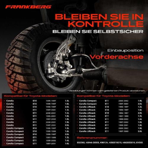 1x Querlenker Satz Vorderachse für Toyota Corolla Compact Kasten Liftback Station Wagon RAV 4 I Cabrio Bild 1x Querlenker Satz Vorderachse für Toyota Corolla Compact Kasten Liftback Station Wagon RAV 4 I Cabrio