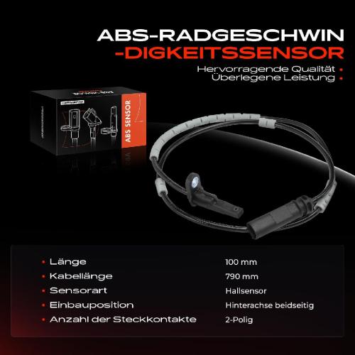 1x ABS Sensor Hinterachse beidseitig für BMW F20 F21 F23 F22 F87 F34 F30 F80 F31 F33 F83 F32 F82 F36 Bj ab 2011 Bild 1x ABS Sensor Hinterachse beidseitig für BMW F20 F21 F23 F22 F87 F34 F30 F80 F31 F33 F83 F32 F82 F36 Bj ab 2011