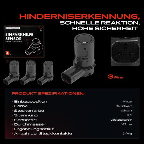 Frankberg 4x Parksensor PDC Sensor Hinten für Alfa Romeo 147 156 159 166 Spider Fiat Croma Bild Frankberg 4x Parksensor PDC Sensor Hinten für Alfa Romeo 147 156 159 166 Spider Fiat Croma