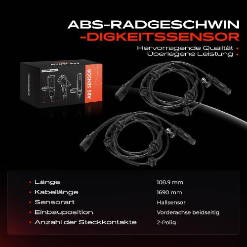 2x ABS Sensor Vorne für Citroën C6 Peugeot 407 Coupe SW Kasten/Kombi 2.2L 2.7L 2004-2007 Bild 2x ABS Sensor Vorne für Citroën C6 Peugeot 407 Coupe SW Kasten/Kombi 2.2L 2.7L 2004-2007
