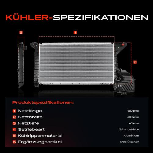 Frankberg 1x Kühler Wasserkühler Motorkühler für Mercedes-Benz Sprinter 901 902 903 904 Bild Frankberg 1x Kühler Wasserkühler Motorkühler für Mercedes-Benz Sprinter 901 902 903 904