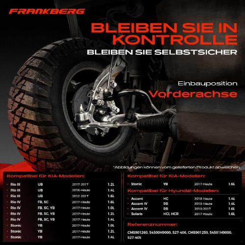 Frankberg 1x Querlenker Satz Vorderachse für Hyundai Accent IV Stufenheck Solaris KIA Rio III Hatchback Van Stonic Bild Frankberg 1x Querlenker Satz Vorderachse für Hyundai Accent IV Stufenheck Solaris KIA Rio III Hatchback Van Stonic