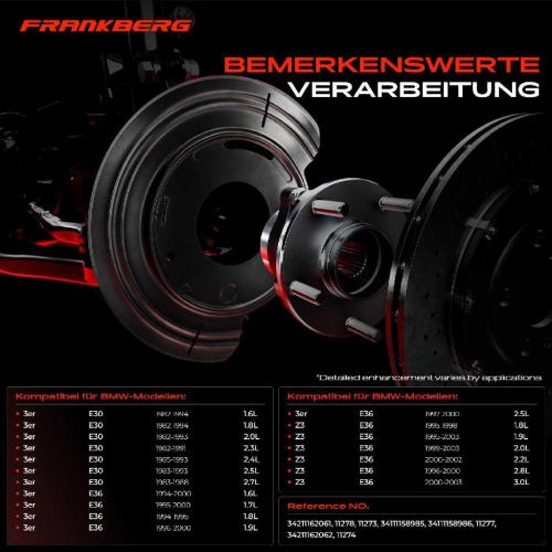 Frankberg 4x Ankerblech Bremsscheibe Vorne und Hinten für BMW 3er E36 316i 318tds Z3 1.8L Bild Frankberg 4x Ankerblech Bremsscheibe Vorne und Hinten für BMW 3er E36 316i 318tds Z3 1.8L