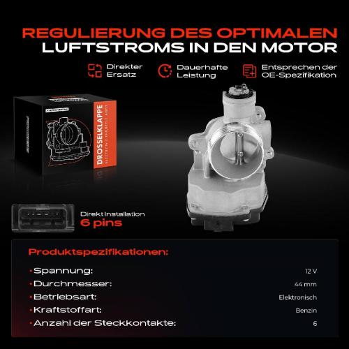 Frankberg 1x Drosselklappe Drosselklappenstutzen für Citroën C2 C3 I Peugeot 206 207 1.4L Bild Frankberg 1x Drosselklappe Drosselklappenstutzen für Citroën C2 C3 I Peugeot 206 207 1.4L