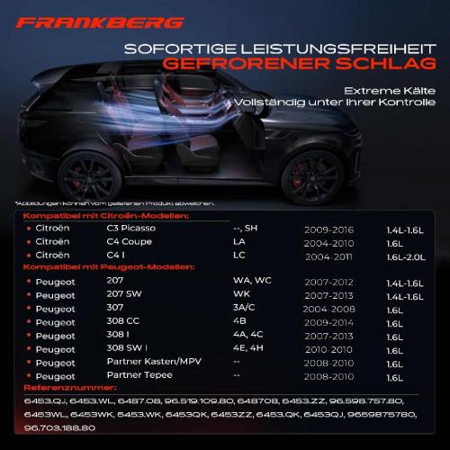 Frankberg 1x Klimakompressor für Citroën Berlingo C3 Picasso C4 I Peugeot 207 307 Bild Frankberg 1x Klimakompressor für Citroën Berlingo C3 Picasso C4 I Peugeot 207 307