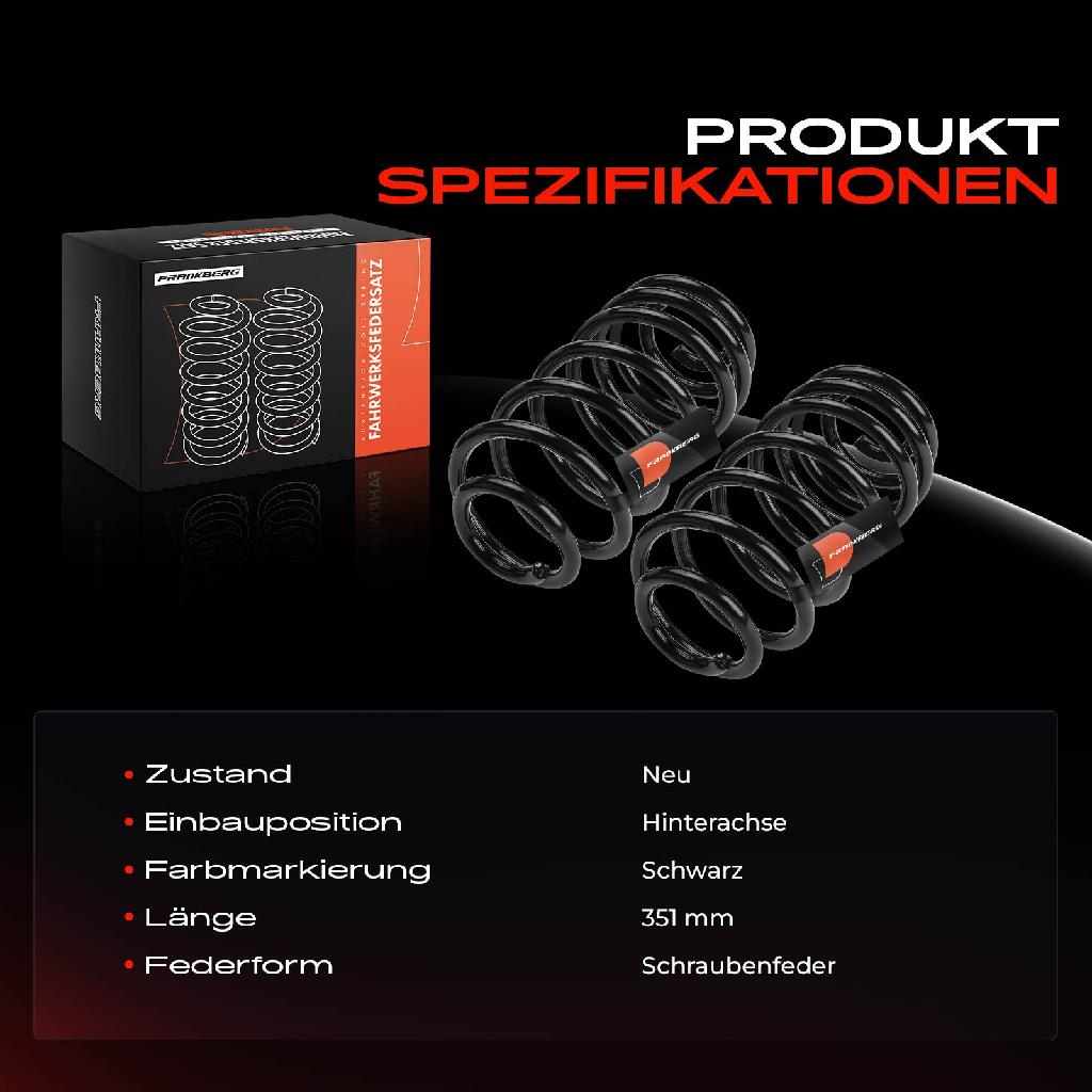 2x Fahrwerksfeder Hinterachse für Mercedes-Benz Vito W447 Vito Mixto Vito Tourer Bj ab 2014