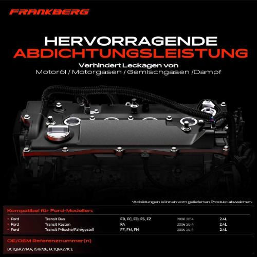 Frankberg 1x Ventildeckel Zylinderkopfhaube für Ford Transit Bus Kasten 2.4L Bild Frankberg 1x Ventildeckel Zylinderkopfhaube für Ford Transit Bus Kasten 2.4L