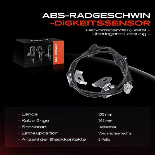 1x ABS Sensor Vorderachse rechts für Subaru Forester Impreza Schrägheck Stufenheck Legacy IV Bild 1x ABS Sensor Vorderachse rechts für Subaru Forester Impreza Schrägheck Stufenheck Legacy IV