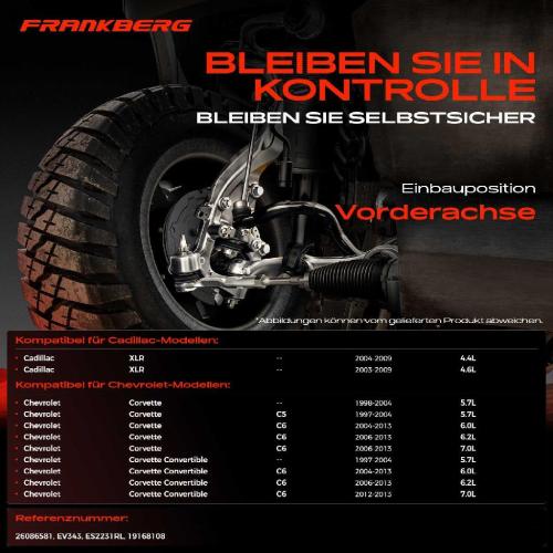 1x Querlenker Satz Vorderachse für Cadillac XLR Chevrolet Corvette Convertible 4.4L 4.6L 5.7L 1997-2013 Bild 1x Querlenker Satz Vorderachse für Cadillac XLR Chevrolet Corvette Convertible 4.4L 4.6L 5.7L 1997-2013