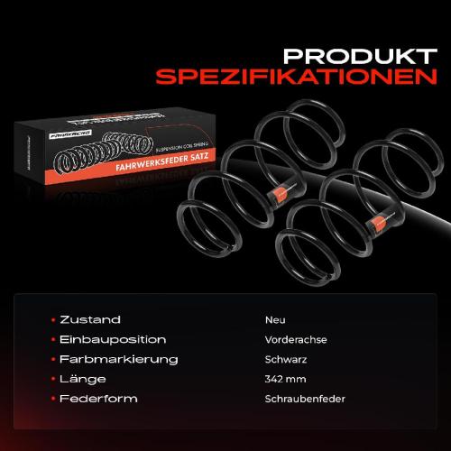2x Fahrwerksfeder Vorderachse für Audi A4 A1 Skoda Fabia III Toyota Yaris Seat Mii Bj ab 2010 Bild 2x Fahrwerksfeder Vorderachse für Audi A4 A1 Skoda Fabia III Toyota Yaris Seat Mii Bj ab 2010