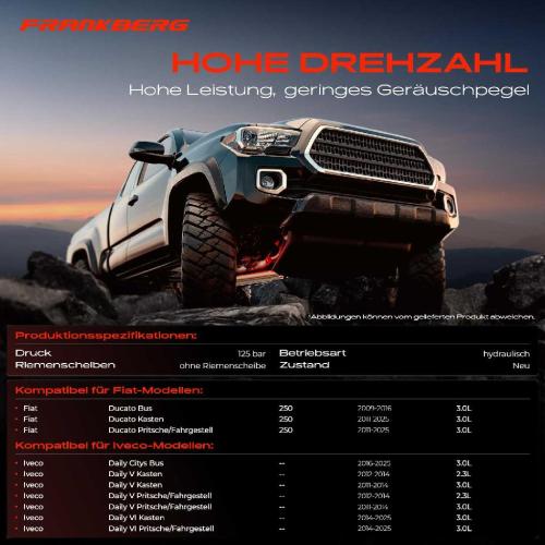 1x Servopumpe hydraulisch für Fiat Ducato 250 Iveco Daily IV V I4 2.3L 3.0L Bild 1x Servopumpe hydraulisch für Fiat Ducato 250 Iveco Daily IV V I4 2.3L 3.0L