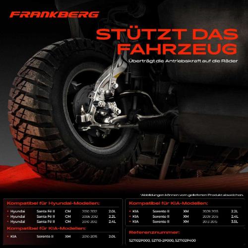 Frankberg 1x Achsschenkel Radaufhängung Hinterachse Links für KIA Sorento II Hyundai Santa Fé II Bild Frankberg 1x Achsschenkel Radaufhängung Hinterachse Links für KIA Sorento II Hyundai Santa Fé II