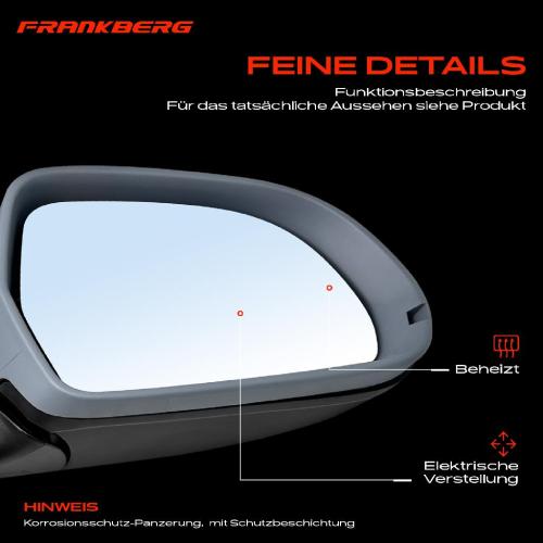 Frankberg 1x Außenspiegel Rechts für Audi A4 Avant 8K2 8K5 1.8L 2.0L 2.7L 3.0L 3.2L 2007-2009 Bild Frankberg 1x Außenspiegel Rechts für Audi A4 Avant 8K2 8K5 1.8L 2.0L 2.7L 3.0L 3.2L 2007-2009