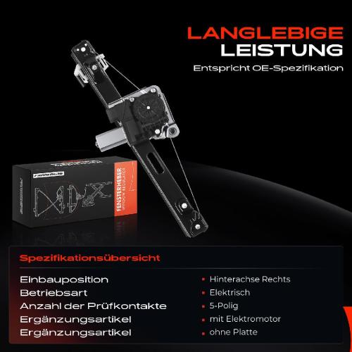 1x Fensterheber Hinten Rechts für BMW 3er E90 E91 Stufenheck Kombi 04-12 Bild 1x Fensterheber Hinten Rechts für BMW 3er E90 E91 Stufenheck Kombi 04-12