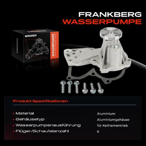 Frankberg 1x Wasserpumpe K hlwasserpumpe f r Ford Focus Fiesta Mondeo C-Max Volvo S60 S80 V40 Mazda 2 1.2L-2.0L Bild Frankberg 1x Wasserpumpe K hlwasserpumpe f r Ford Focus Fiesta Mondeo C-Max Volvo S60 S80 V40 Mazda 2 1.2L-2.0L
