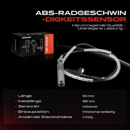 Frankberg 1x ABS Sensor Hinterachse beidseitig für BMW E81 E87 E88 E82 E90 E93 E92 E91 2.0L 3.0L 2.5L 4.0L 2004-2013 Bild Frankberg 1x ABS Sensor Hinterachse beidseitig für BMW E81 E87 E88 E82 E90 E93 E92 E91 2.0L 3.0L 2.5L 4.0L 2004-2013