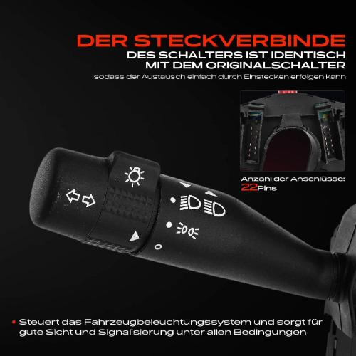 1x Kombischalter Lenkstockschalter für Ford Escort V VI VII Turnier Orion III 1990-2001 Bild 1x Kombischalter Lenkstockschalter für Ford Escort V VI VII Turnier Orion III 1990-2001