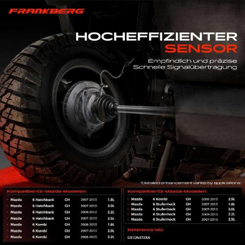 Frankberg 1x ABS Sensor Vorderachse links für Mazda 6 Hatchback Kombi Stufenheck 1.8L 2.0L 2.2L 2.5L 2007-2013 Bild Frankberg 1x ABS Sensor Vorderachse links für Mazda 6 Hatchback Kombi Stufenheck 1.8L 2.0L 2.2L 2.5L 2007-2013