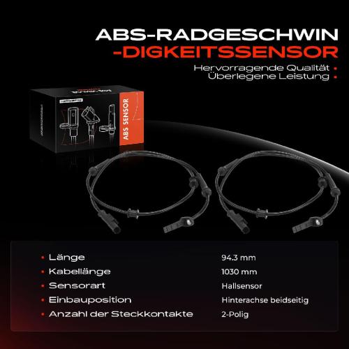 Frankberg 2x ABS Sensor Hinterachse beidseitig für Fiat Ducato Bus Kasten 2.0L 2.2L 2.3L 3.0L Bj ab 2006 Bild Frankberg 2x ABS Sensor Hinterachse beidseitig für Fiat Ducato Bus Kasten 2.0L 2.2L 2.3L 3.0L Bj ab 2006