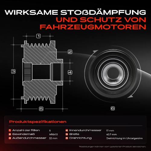 1x Generatorfreilauf Lichtmaschine für Mercedes-Benz W176 C117 X117 X156 Infiniti Bild 1x Generatorfreilauf Lichtmaschine für Mercedes-Benz W176 C117 X117 X156 Infiniti