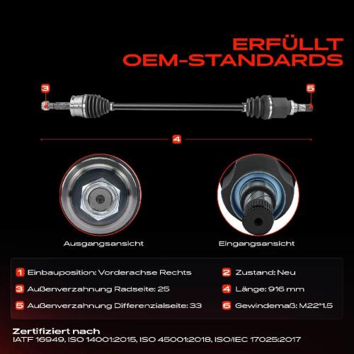 1x Antriebswelle Vorderachse Rechts für Mitsubishi Colt VI Smart Forfour Bild 1x Antriebswelle Vorderachse Rechts für Mitsubishi Colt VI Smart Forfour