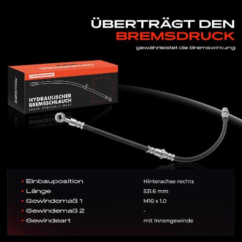 1x Bremsschlauch Bremsschläuche Hinterachse Rechts für Subaru Impreza GFC Legacy I 2.0L Bild 1x Bremsschlauch Bremsschläuche Hinterachse Rechts für Subaru Impreza GFC Legacy I 2.0L