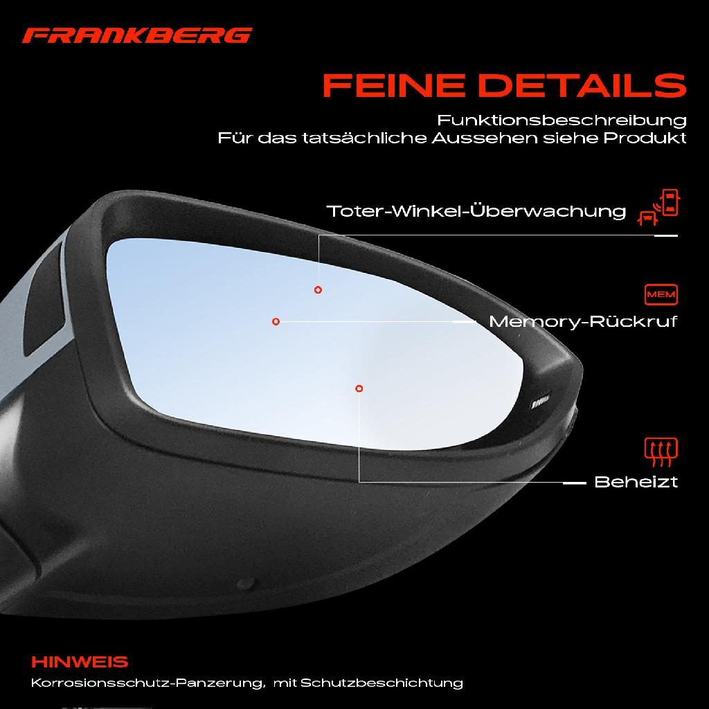 1x Außenspiegel Rechts für VW Golf VIII Variant CD1 CD1 DA1 CG5 CG5 DB5 Bj ab 2019