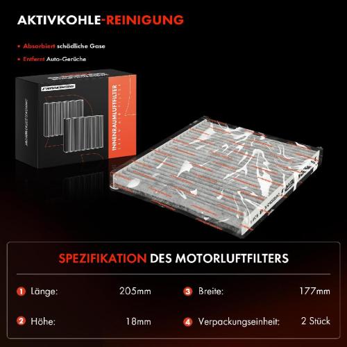 2x Innenraumfilter Aktivkohle für Fiat 500 Panda 169 Ford KA Lancia Ypsilon Bild 2x Innenraumfilter Aktivkohle für Fiat 500 Panda 169 Ford KA Lancia Ypsilon