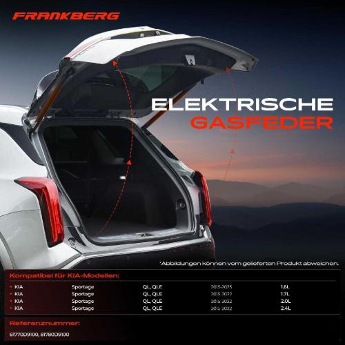 Frankberg 1x Gasfeder Elektrisch Heckklappe Hinten Links oder Rechts für KIA Sportage Van QL QLE 1.6L Bj ab 2015 Bild Frankberg 1x Gasfeder Elektrisch Heckklappe Hinten Links oder Rechts für KIA Sportage Van QL QLE 1.6L Bj ab 2015